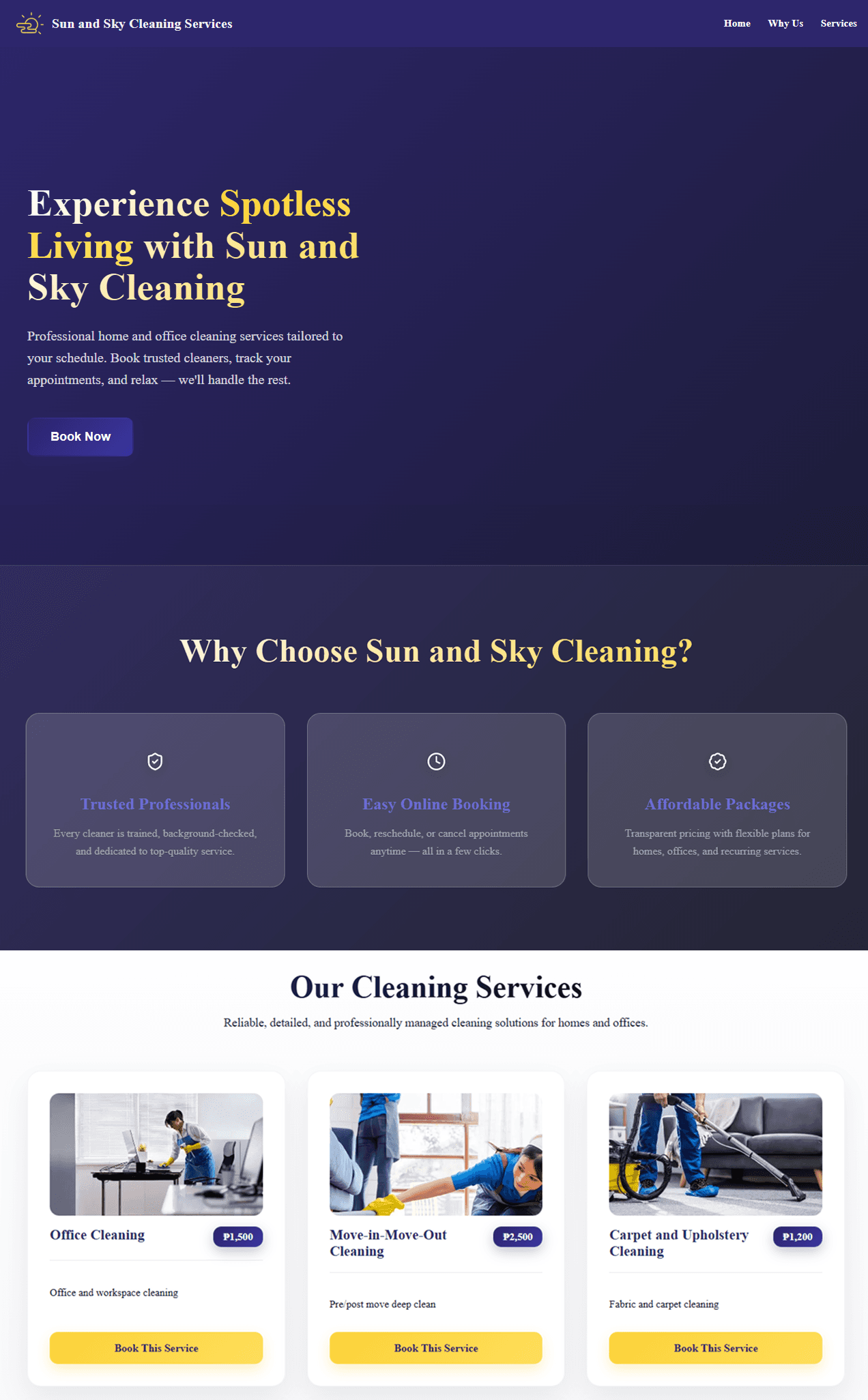 Cleaning Services Booking App