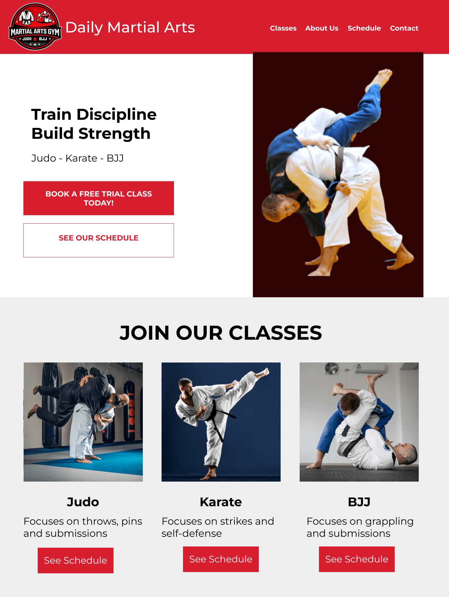 Dojo Landing Page