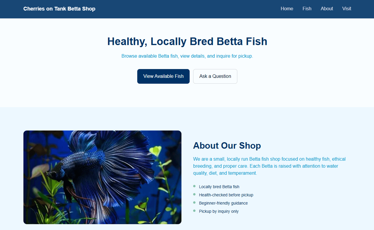 Simple Website for Petshop
